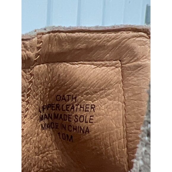 Jeffrey Campbell Oath Peep Toe Bootie Women 10 Stacked Heels Tan Bohemian Modern - Picture 5 of 10